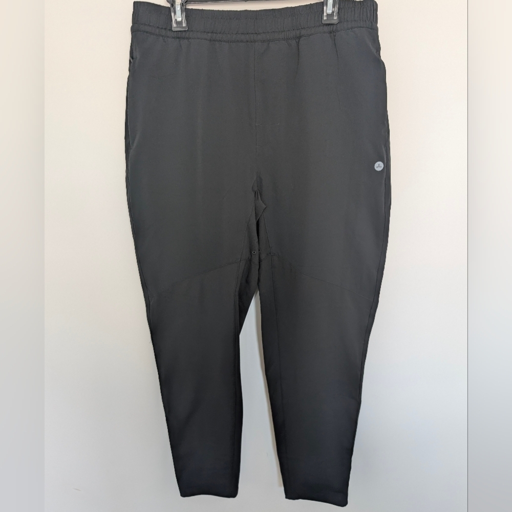 PrAna Ice Flow Hybrid Pant Black Mens Slim Elastic Waist Wicking Hybrid UPF 50